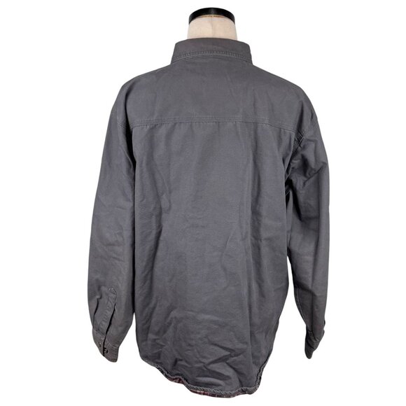 Wrangler Rugged Wear Gray Button-Up Shirt XL 100% Cotton Long Sleeve Mens Casual - Picture 3 of 14